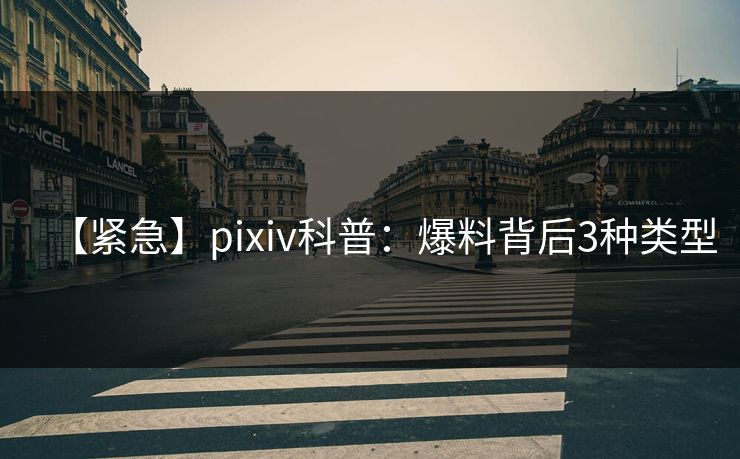 【紧急】pixiv科普：爆料背后3种类型