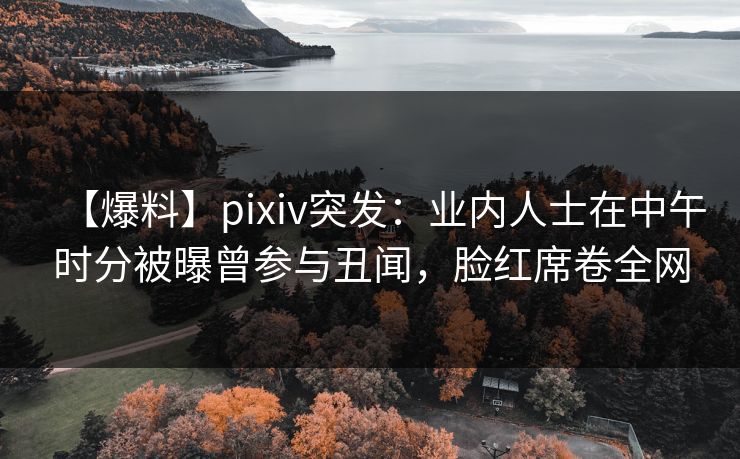 【爆料】pixiv突发：业内人士在中午时分被曝曾参与丑闻，脸红席卷全网