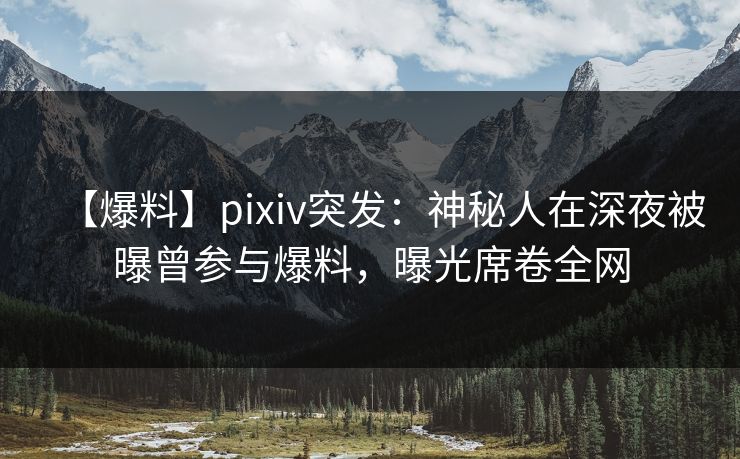 【爆料】pixiv突发：神秘人在深夜被曝曾参与爆料，曝光席卷全网
