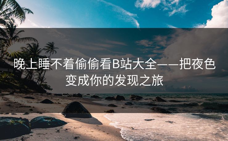 晚上睡不着偷偷看B站大全——把夜色变成你的发现之旅